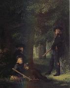 Theodor Korner,Friedrich Friesen and Heinrich Hartmann on Picket Duty, Georg Friedrich Kersting